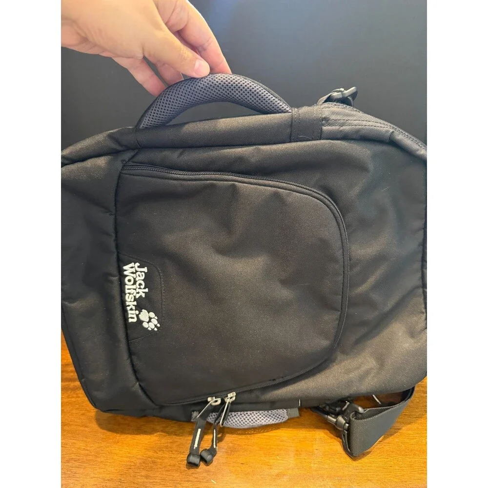 Jack Wolfskin Commuter Messenger Crossbody Laptop Bag Black Travel Organizer
